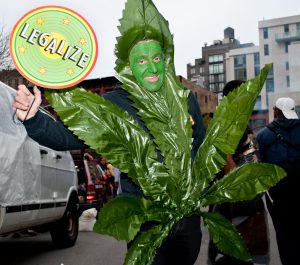 Manifestante, na Califórnia, veste a camisa da legalização