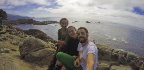 O casal Bruna Talarico e Felipe Carneiro, em Monterey, onde usaram o couchsurfing.com e se hospedaram numa antiga fábrica de sardinhas