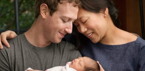 Zuckerberg e Chan, com a filha recém-nascida, Max