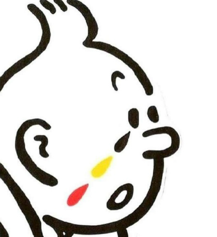 Tintin chora lágrimas com as cores da bandeira belga: imagem viralizou na rede