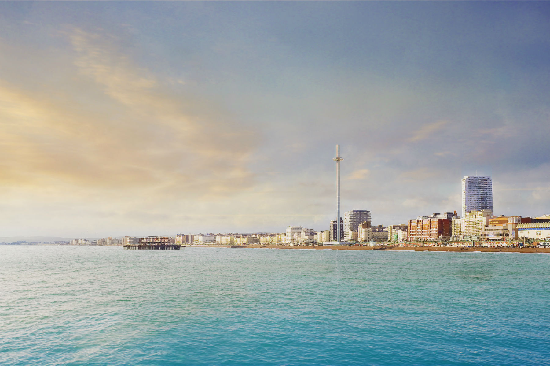 Vista de Brighton com a i360: praia mais procurada do Reino Unido