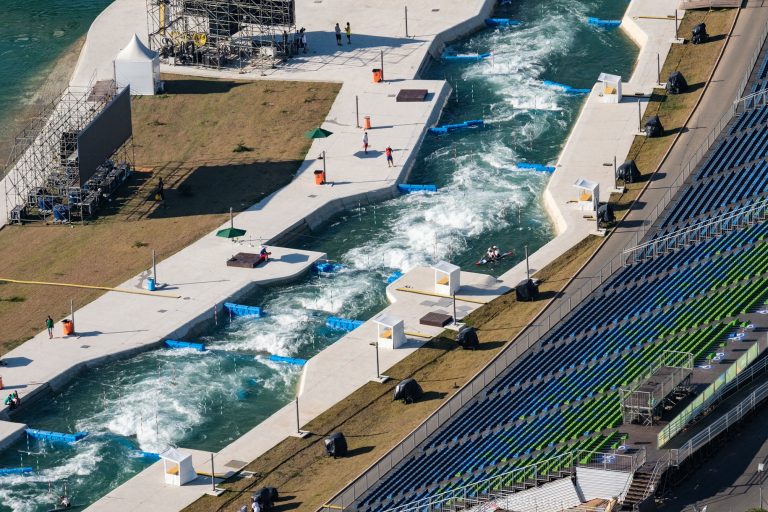 Uma das arenas de Deodoro, na Zona Oeste, onde foram disputadas as provas de slalom. Foto de Yasuyoshi Chiba/AFP