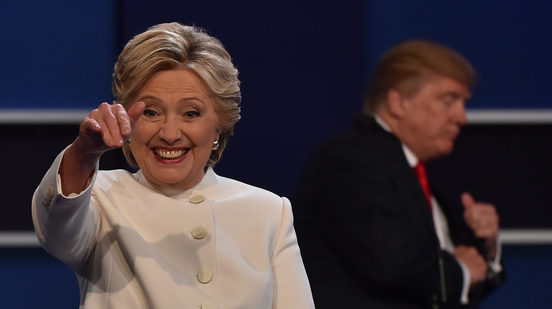 Foto Paul J. Richard/AFP O primeiro enfrentamento entre Hillary e Trump, em 26 de setembro, foi assistido por cerca de 84 milhões de pessoas. Foto Paul J. Richard/AFP