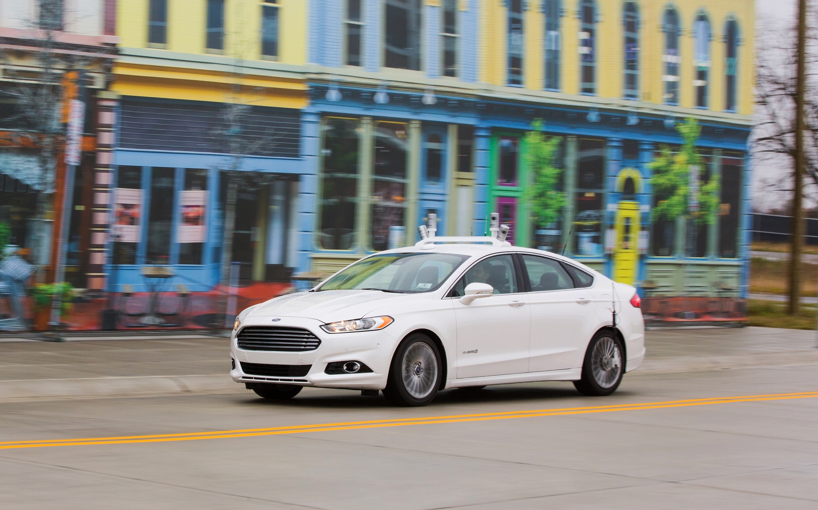 Divulgação Teste do Ford Fusion Híbrido no campus da Universidade de Michigan, nos Estados Unidos. Foto Divulgação