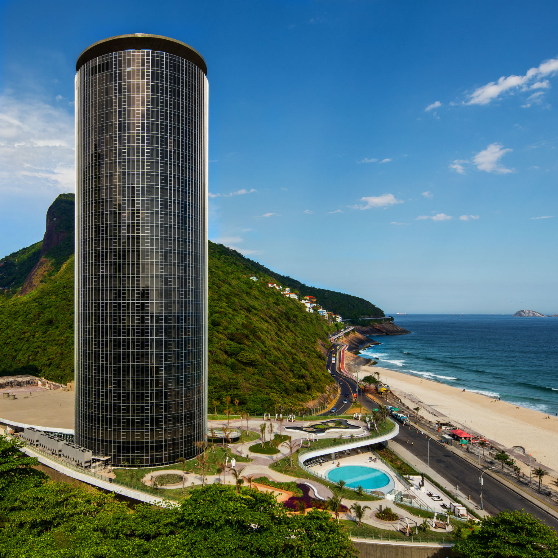 Com sua vista de 360 graus, o novo Hotel Nacional se volta à comunidade da Rocinha (Foto de divulgação)