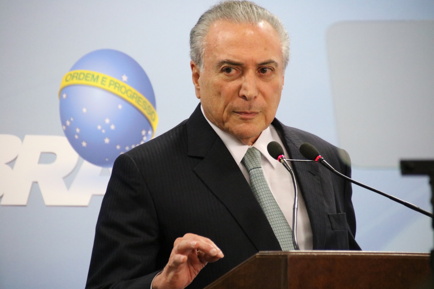 Foto: Citizen Staff Temer: em pronunciamento no Palácio do Planalto, o presidente disse ao povo que fica. Foto: Citizen Staff