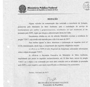 Cópia de documento do MPF do Pará