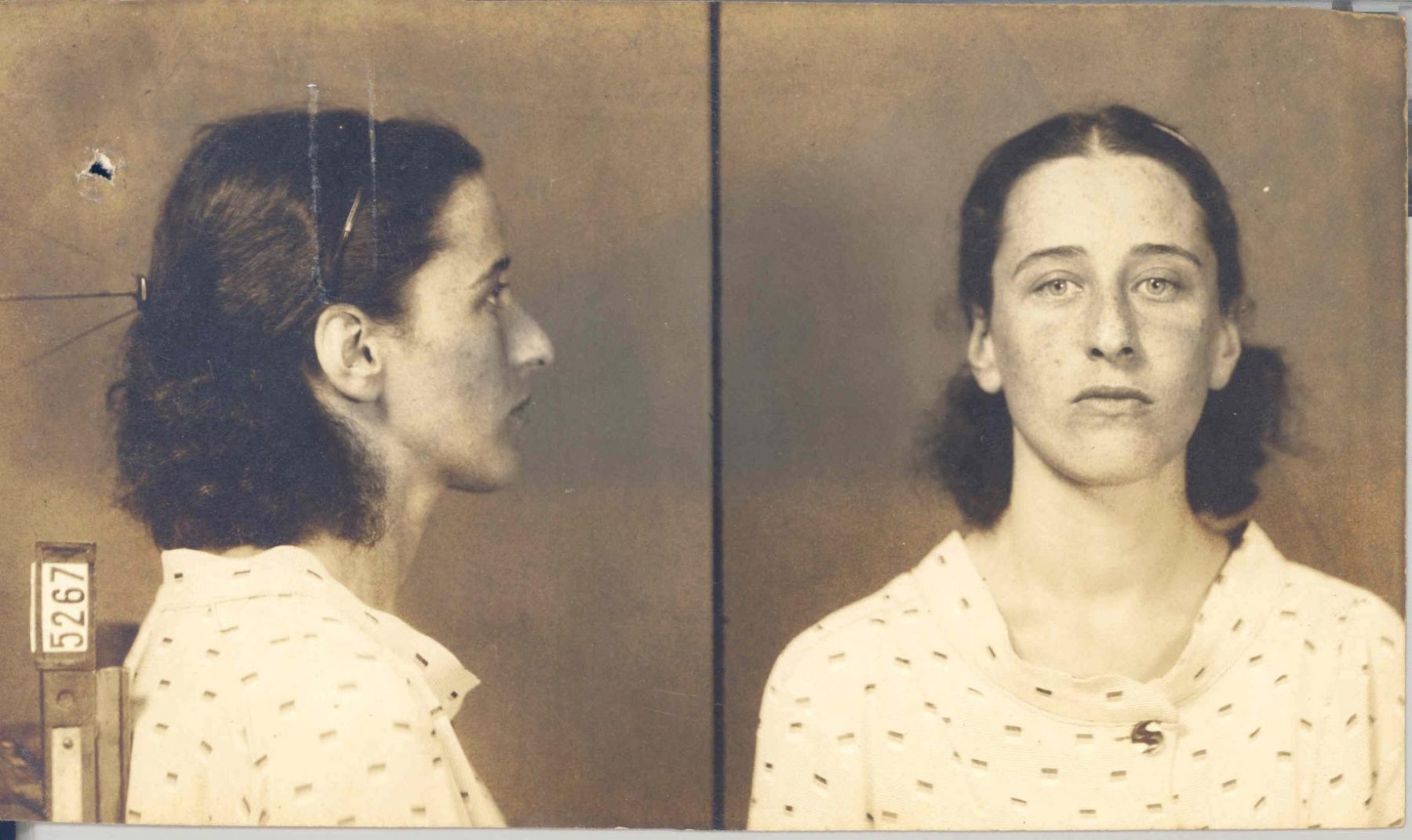 Olga Benário. Foto tirada após a prisão em março de 1936.