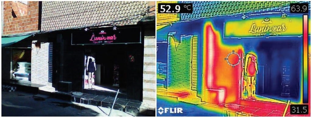 Foto Carolina H Galeazzi/Maré de Notícias Temperatura na casa da Maré passa dos 50 graus, como mostra a foto feita com uma máquina especial. Foto Carolina H Galeazzi/Maré de Notícias