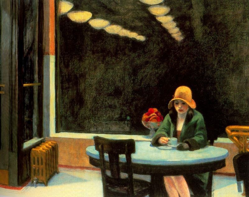 Foto Reprodução Automat, um dos mais famosos quadros do pintor Edward Hopper. Foto Reprodução