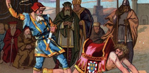 Pintura de um senhor feudal humilhando um dos seus servos. Collection privee/Isadora/Leemage