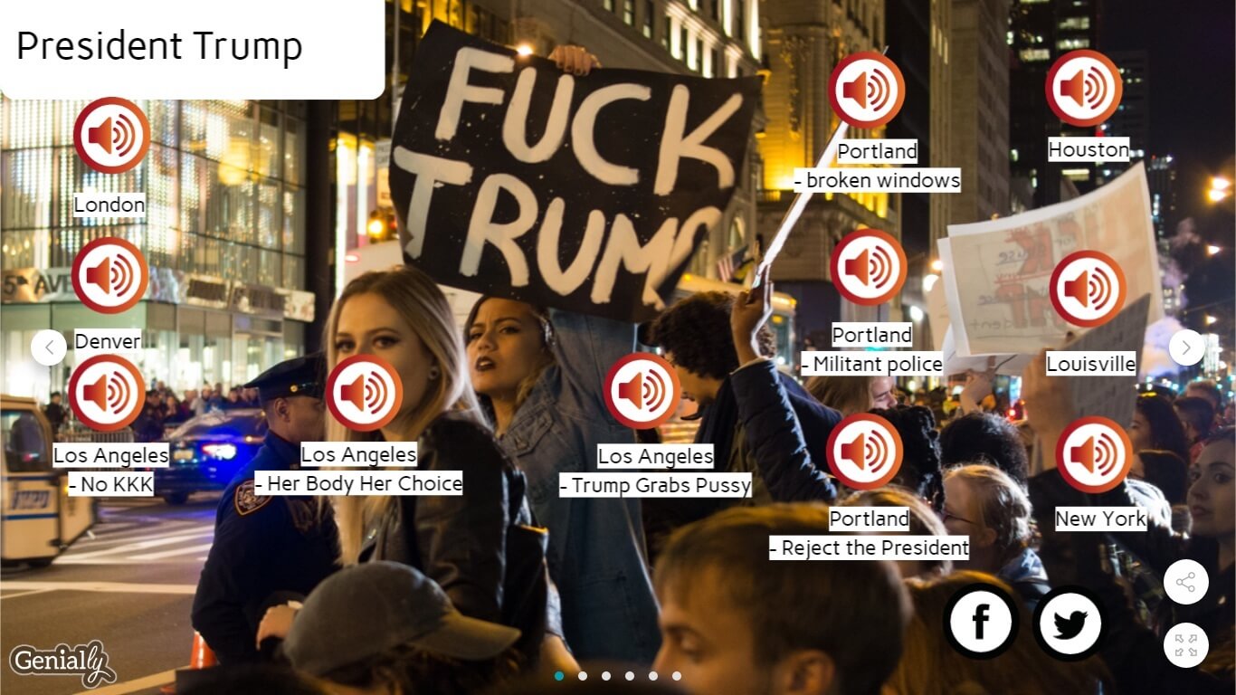 Os sons das manifestações contra Donald Trump ao redor do mundo. Foto Reprodução