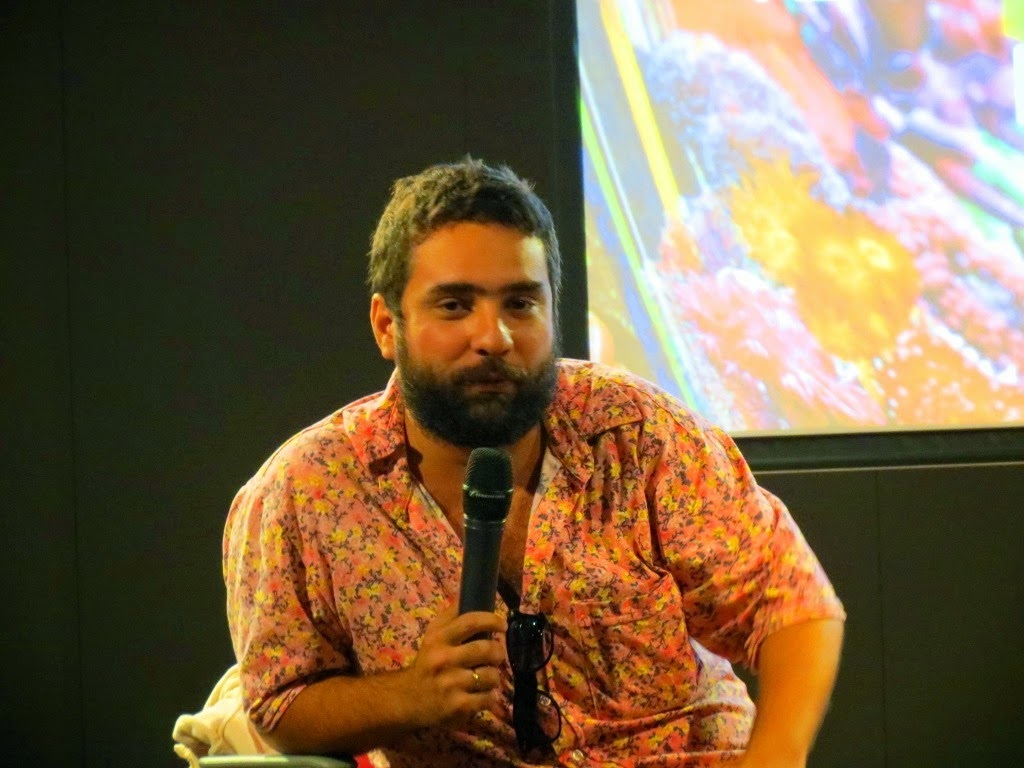 Raphael Vidal durante um debate literário. Foto Divulgação