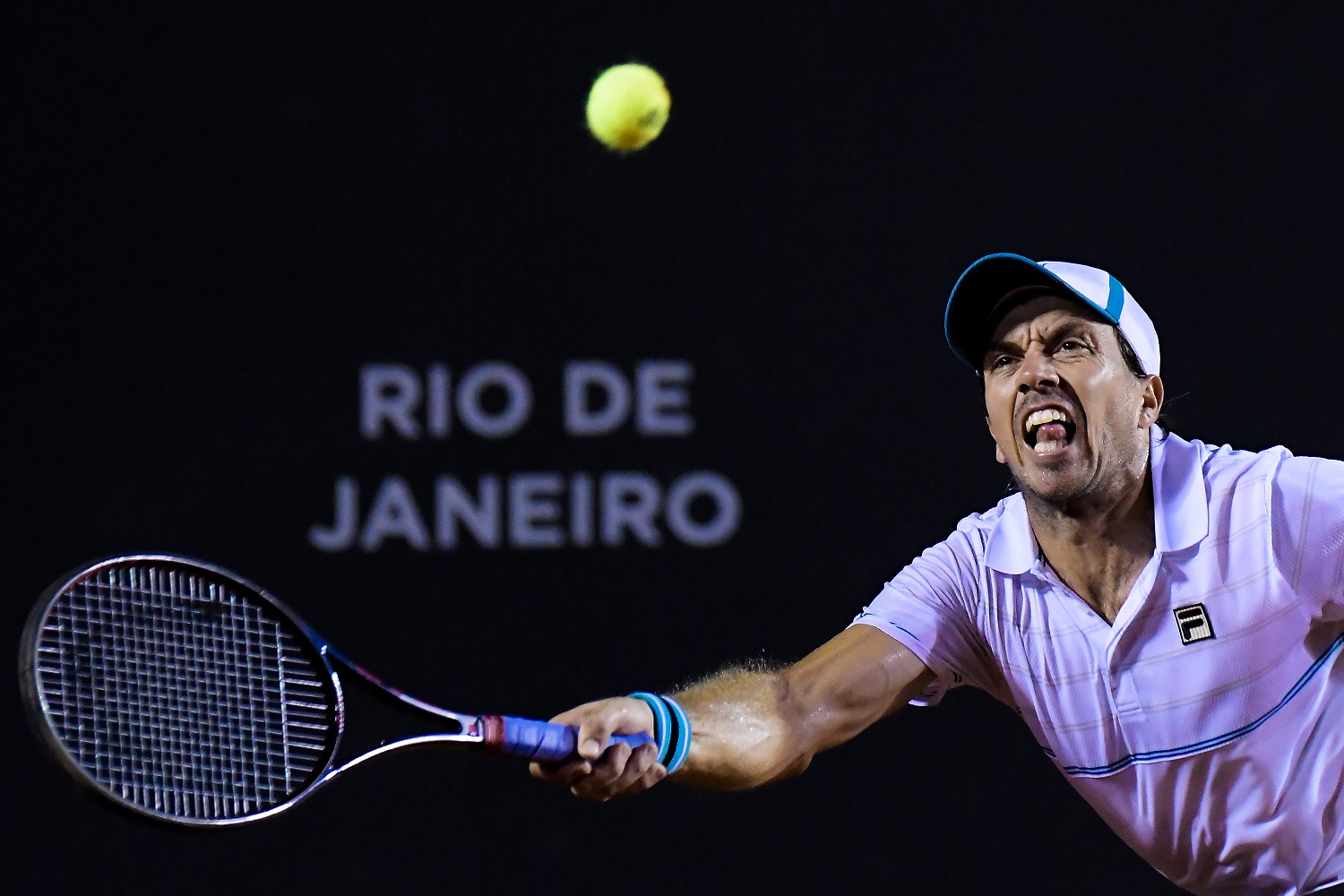 Foto Thiago Ribeiro/AGIF O argentino Carlos Berlocq durante a partida contra o croata Marin Cilic no Rio Open 2018. Foto Thiago Ribeiro/AGIF