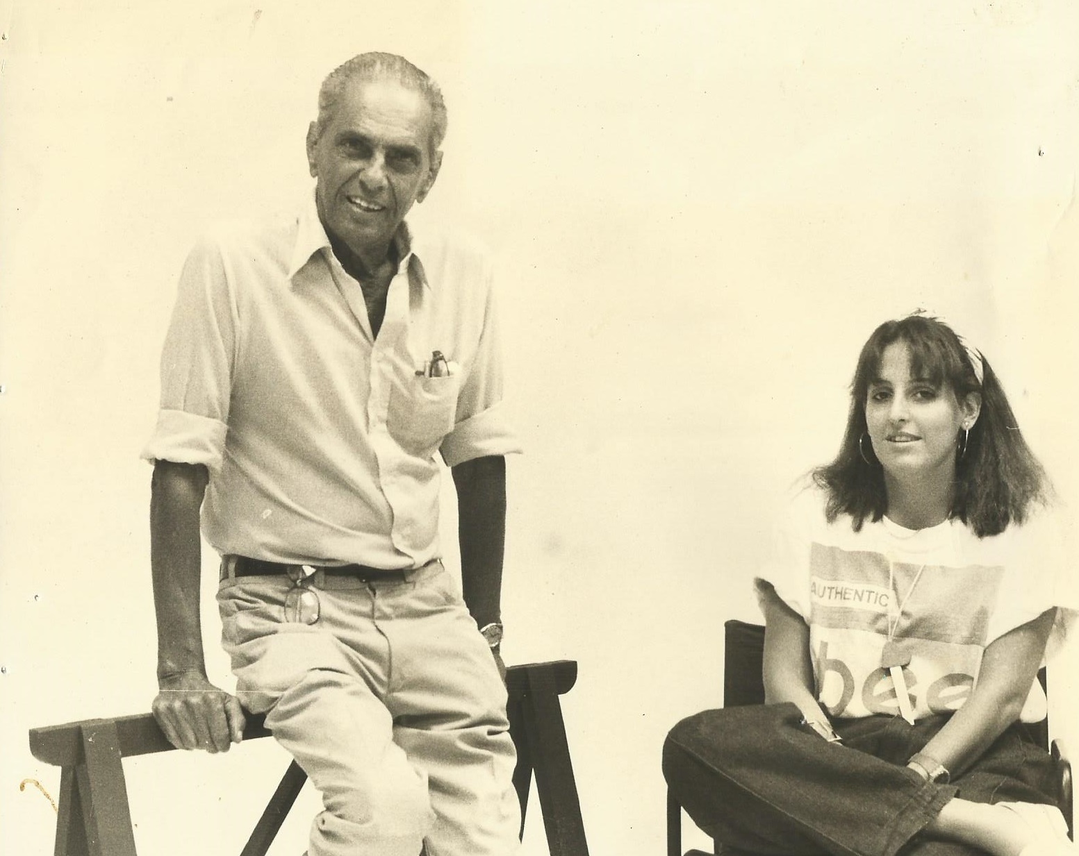 O ícone João Saldanha e Mariucha: jjovem repórter recebeu elogio do veterano (Foto arquivo pessoal)