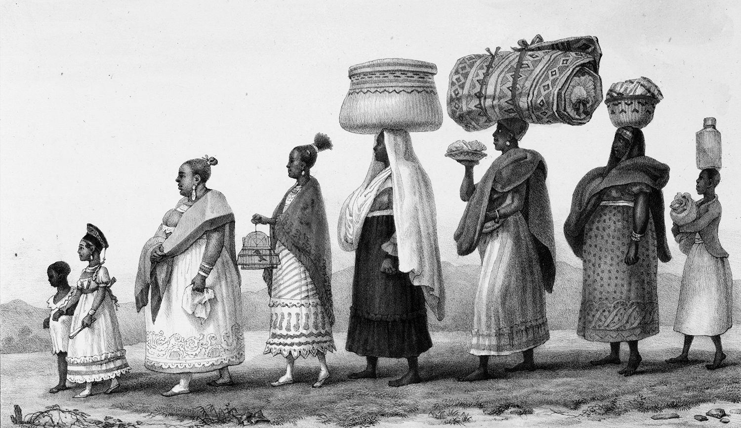 O quadro "Negra Livre Rica", do francês Jean-Baptiste Debret. Foto Reprodução