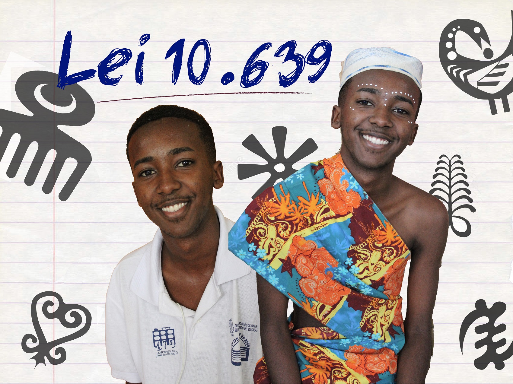 Foto: Divulgação com arte de Everton Vieira Alunos do Ciep 175, em São João de Meriti (Foto: Divulgação com arte de Everton Vieira)