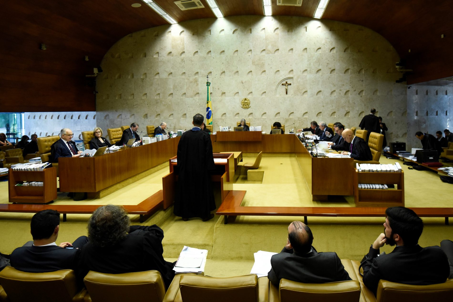 Sessão do STF: desde o Mensalão, audiência da TV Justiça cresce e juízes passaram a ser reconhecidos nas ruas. Foto: Mateus Bonomi / AGIF/AFP