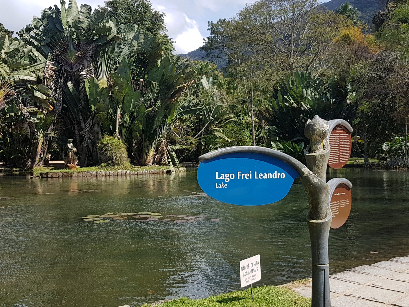 O lago artificial Frei Leandro, em homenagem à figura essencial para o desenvolvimento do Jardim Botânico (Foto Oscar Valporto)