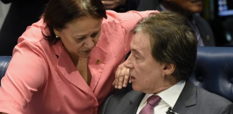 A senadora Fátima Bezerra é uma das duas únicas mulheres com chances de se eleger ao cargo de governadora. Foto Mateus Bonomi/AGIF