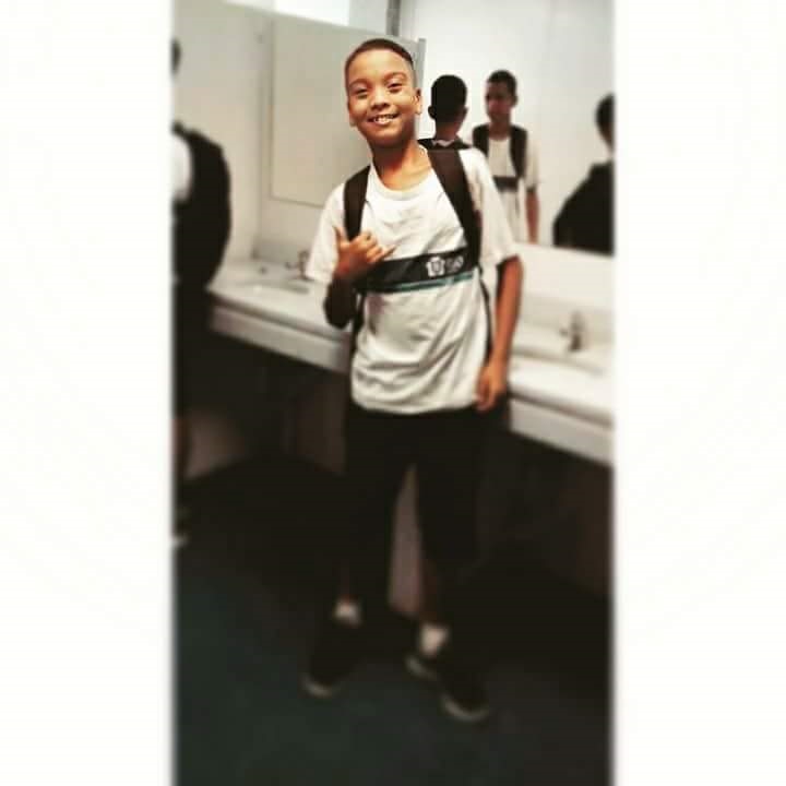 Foto: Arquivo pessoal Marcus Vinícius passou na casa de um amigo para juntos irem à escola. Foto: Arquivo pessoal