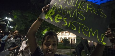 Manifestação no Dia Internacional da Mulher Negra Negra Latino-Americana e Caribenha em São Paulo em 2017: feminismo negro em busca de protagonismo (Foto Cris Faga/NurPhoto)