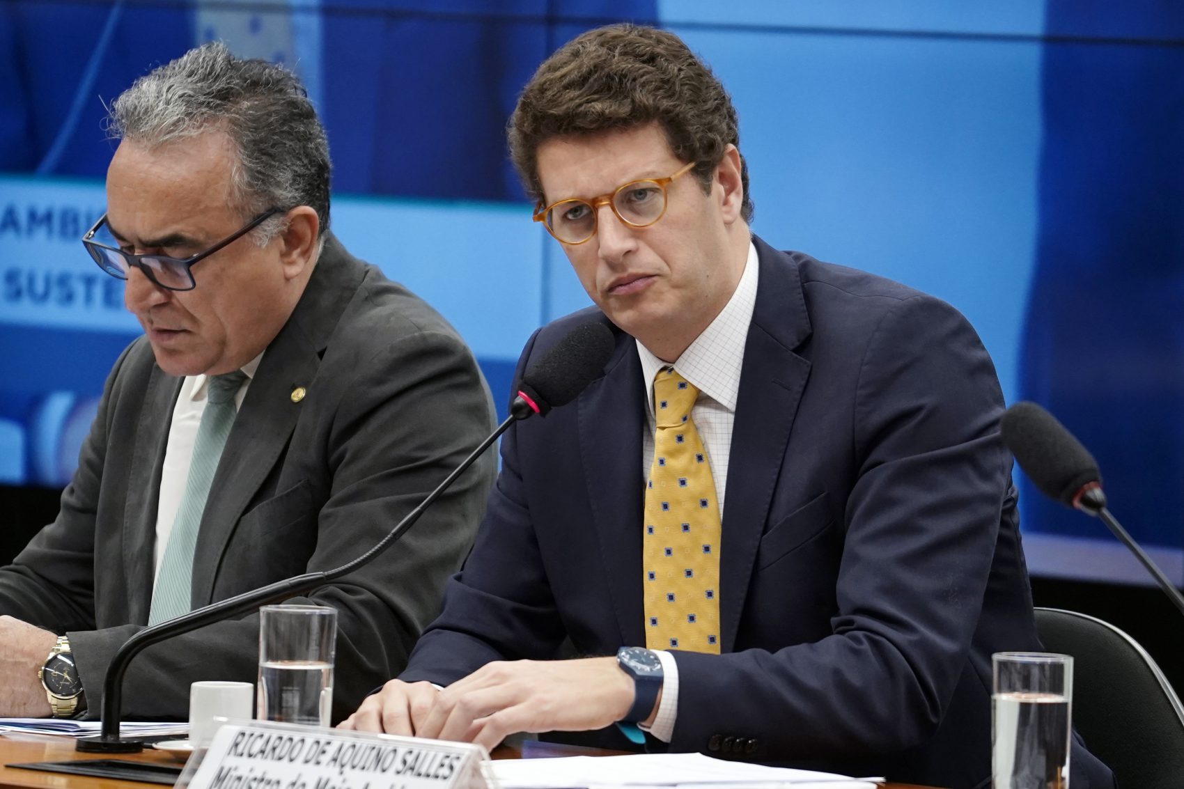 (Foto: Pablo Valadares/Câmara dos Deputados) O ministro do Meio Ambiente, Ricardo Salles, em audiência na Câmara: 'a mudança climática não pode ser o tema principal de um ministério que tem que cuidar de temas que dizem respeito à qualidade de vida das pessoas' (Foto: Pablo Valadares/Câmara dos Deputados)