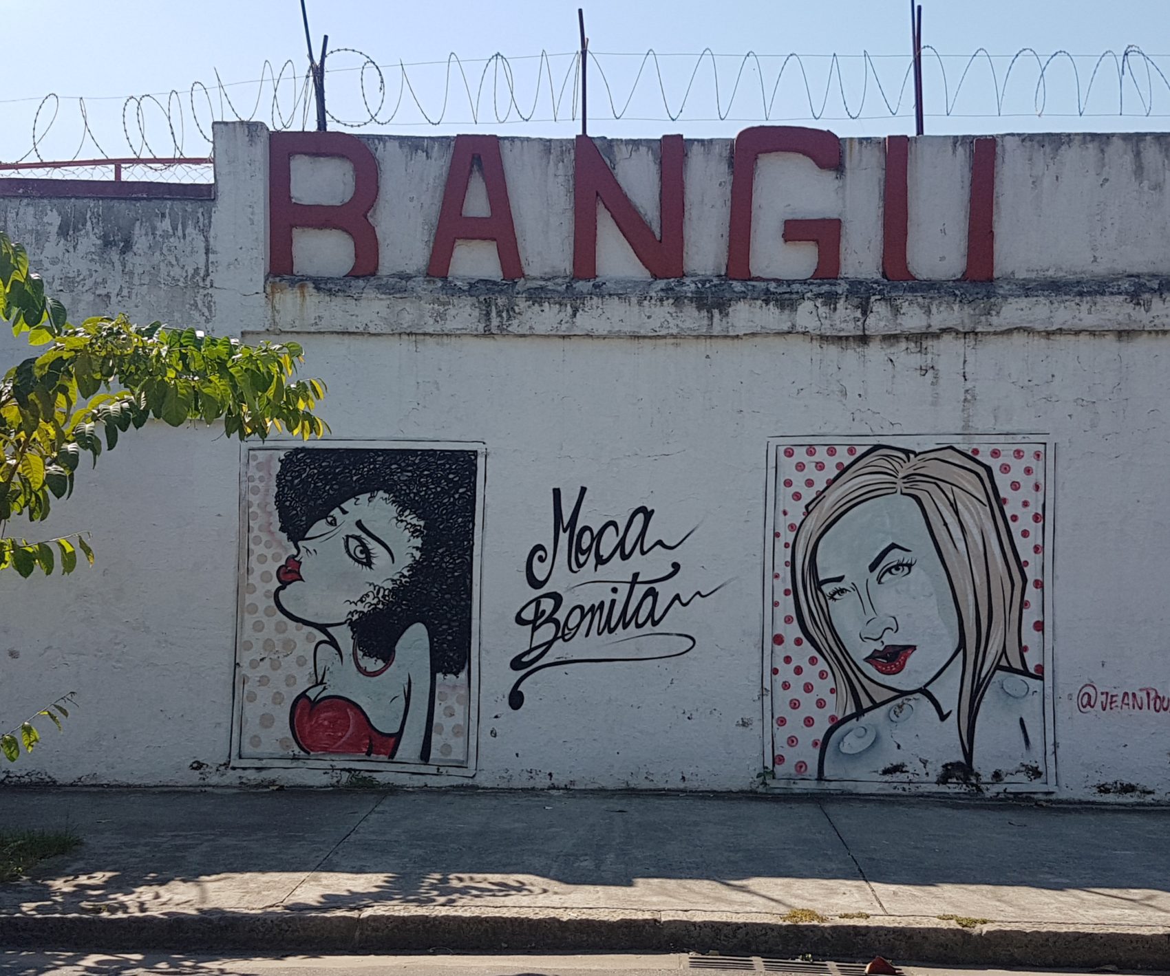 (Foto: Oscar Valporto) As molas bonitas pintadas no muro do Estádio Proletário Guilherme da Silveira: parte da história do Bangu e de Bangu (Foto: Oscar Valporto)