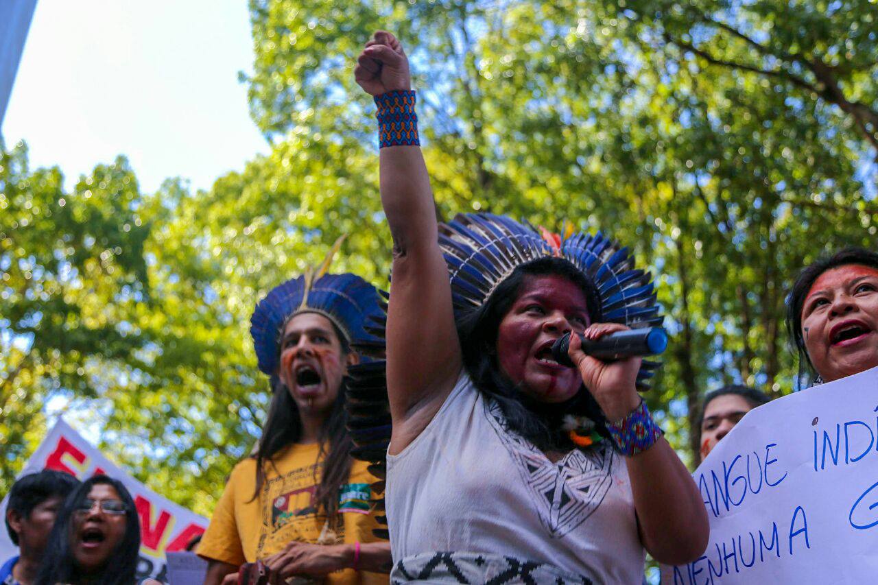 Foto de Scarlett Rocha/ Mídia Ninja janeiro vermelho e protesto indígena. Foto de Scarlett Rocha/ Mídia Ninja