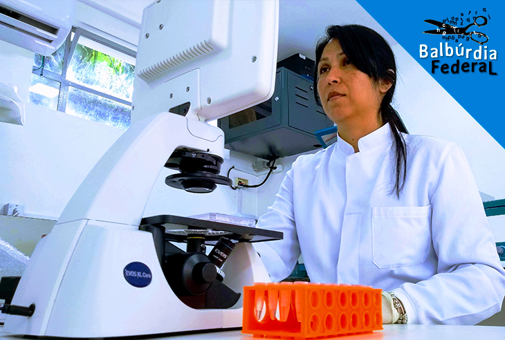 A pesquisadora Flora Milton no laboratório do campus da UFF em Nova Friburgo: pesquisa aponta para relação entre agrotóxicos e aumento de acúmulo de gordura no organismo (Foto Divulgação/UFF)