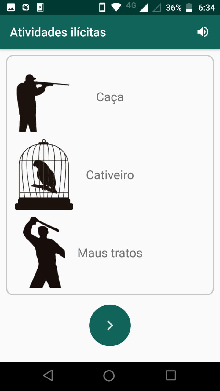 Aplicativo dá opções do tipo de crime a ser denunciado (Reprodução)