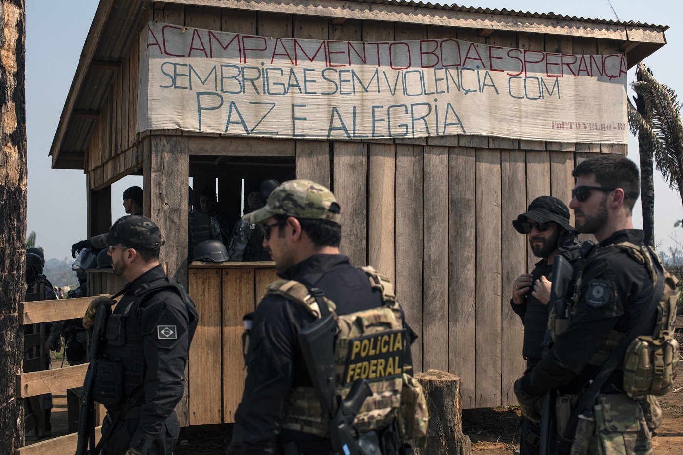 Foto Marizilda Cruppe Operação para reintegração de posse do Acampamento Boa Esperança, localizado dentro da Floresta Nacional do Bom Futuro, em Porto Velho. Foto Marizilda Cruppe