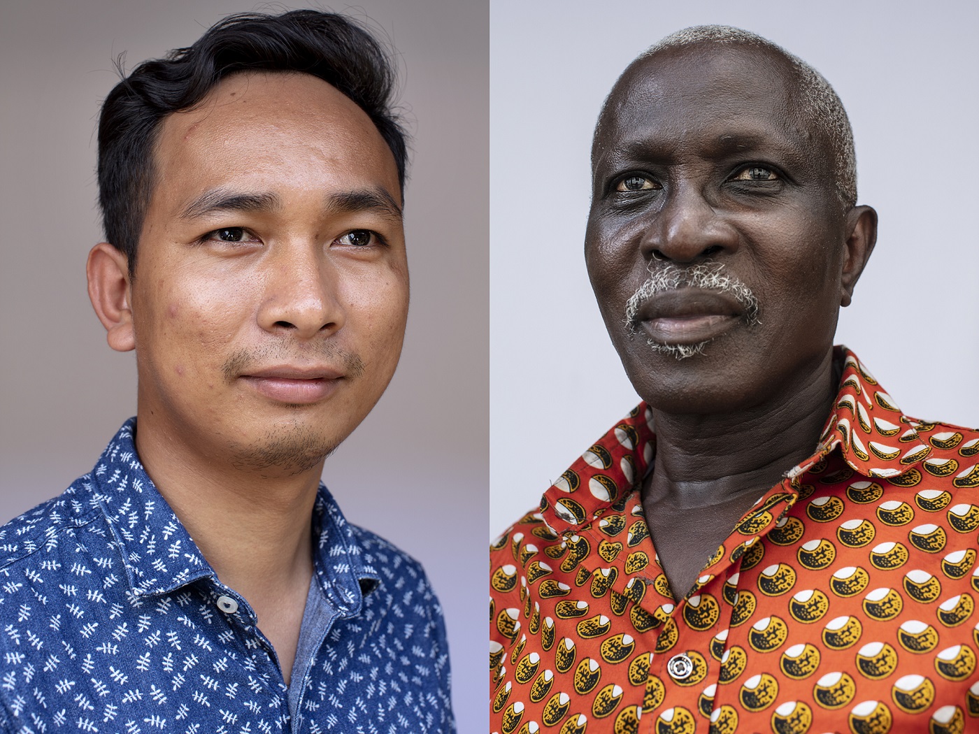 San Mala (esq), do Camboja e Constantino Correia, de Guiné Bissau. Fotos Marizilda Cruppe