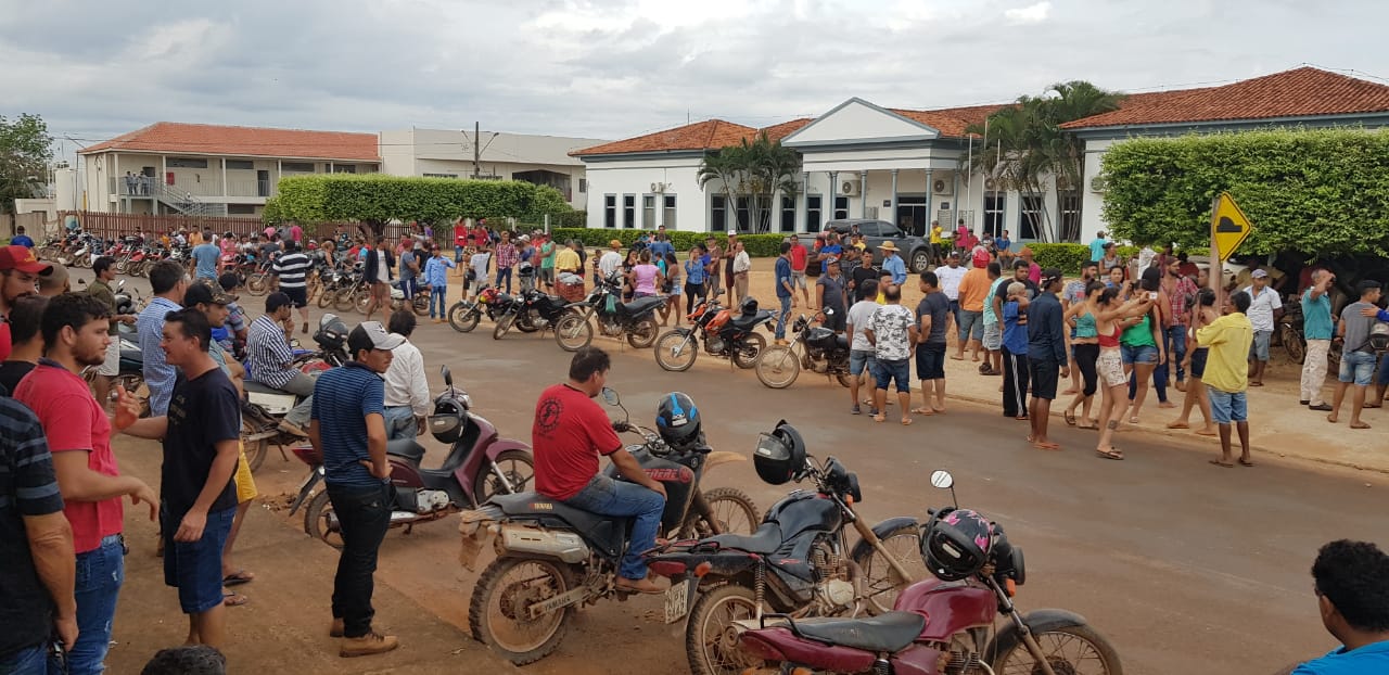 Na terça-feira houve passeata de garimpeiros na cidade e um protesto em frente ao Fórum de Aripuanã. Foto Polícia Federal