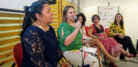 Joênia Wapichana, Natalie Unterstell, Marina Barros, Jô Pereira e Márcia Lucena: mulheres são maiores vítimas mas também principais lideranças no enfrentamento da crise climática (Foto: Mariama Correia)