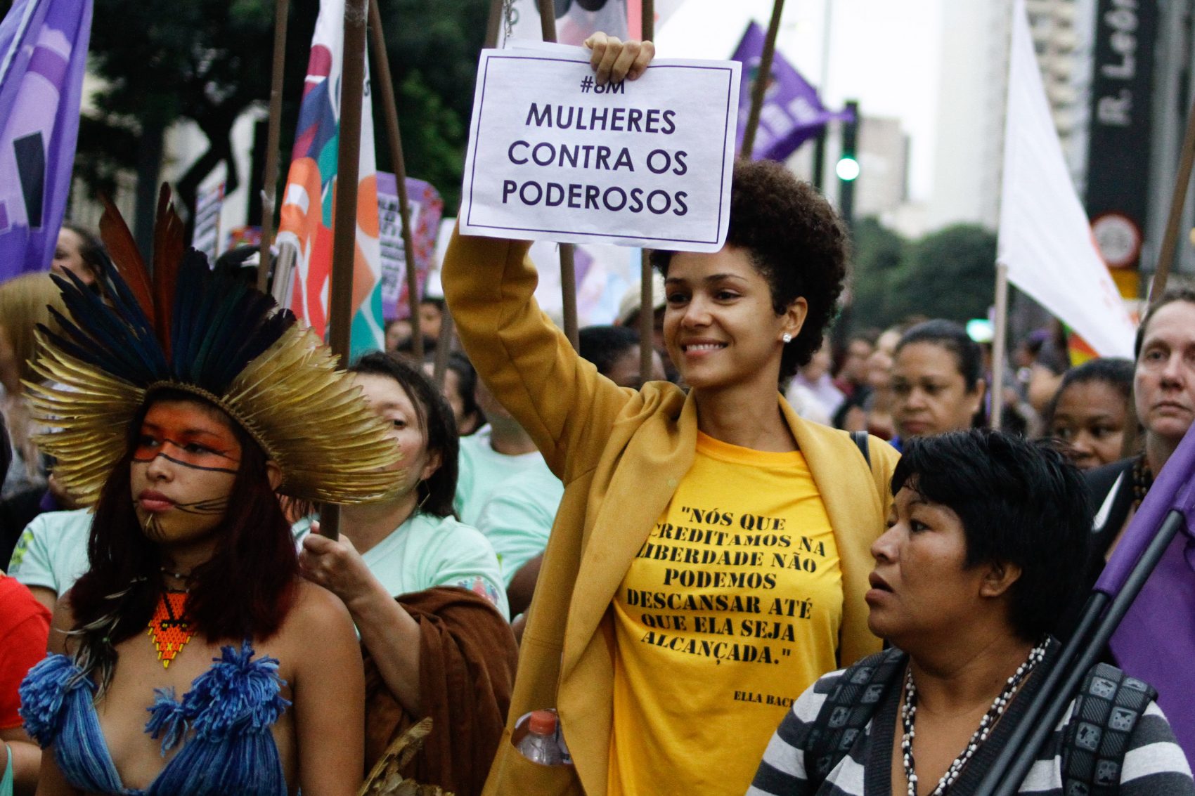 Feministas promovem protestam na Avenida Paulista no Dia das Mulheres do ano passado (Foto: Fábio Vieira / FotoRua / AFP)