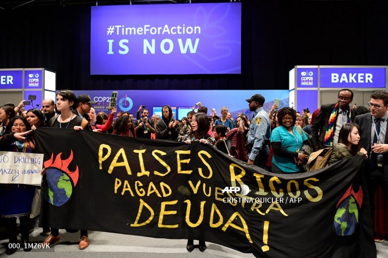 Foto de Cristina Quicler/ AFP Protesto na COP25. Foto Cristina de Quicler/ AFP