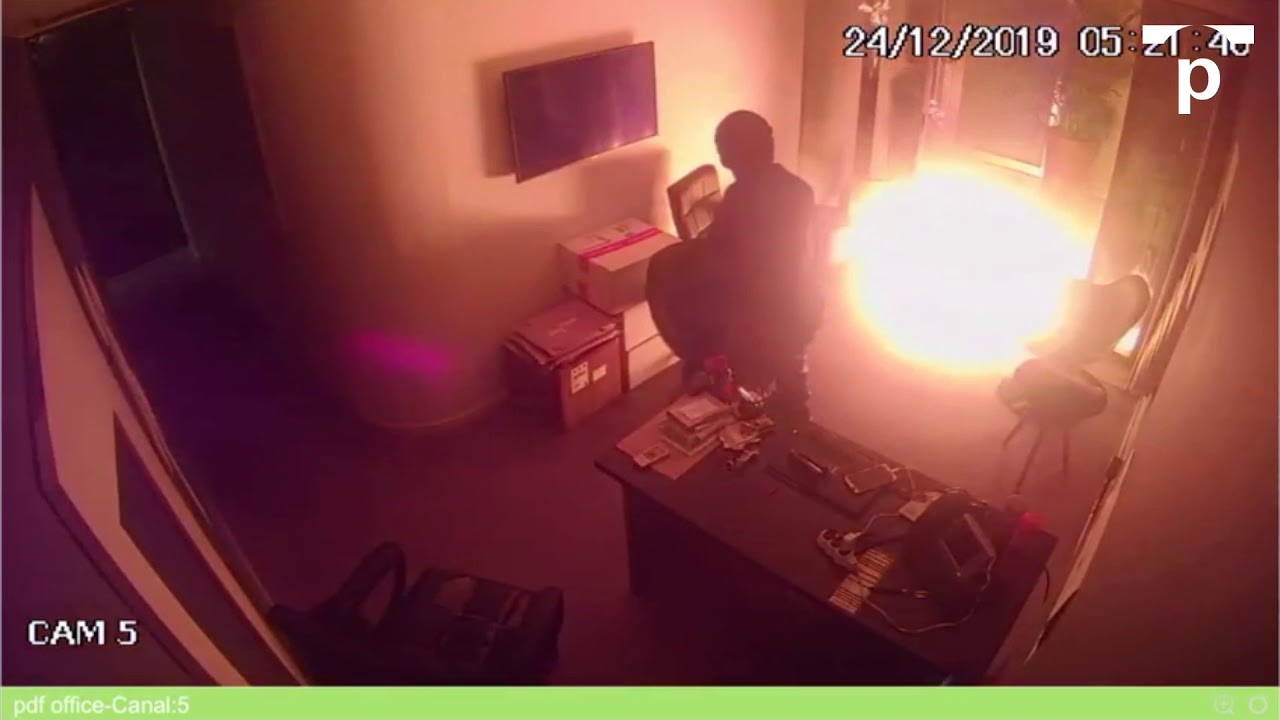 Câmera capta momento de explosão do coquetel molotov na produtora: autor do atentado diz que não teme cadeia (Foto; Reprodução)