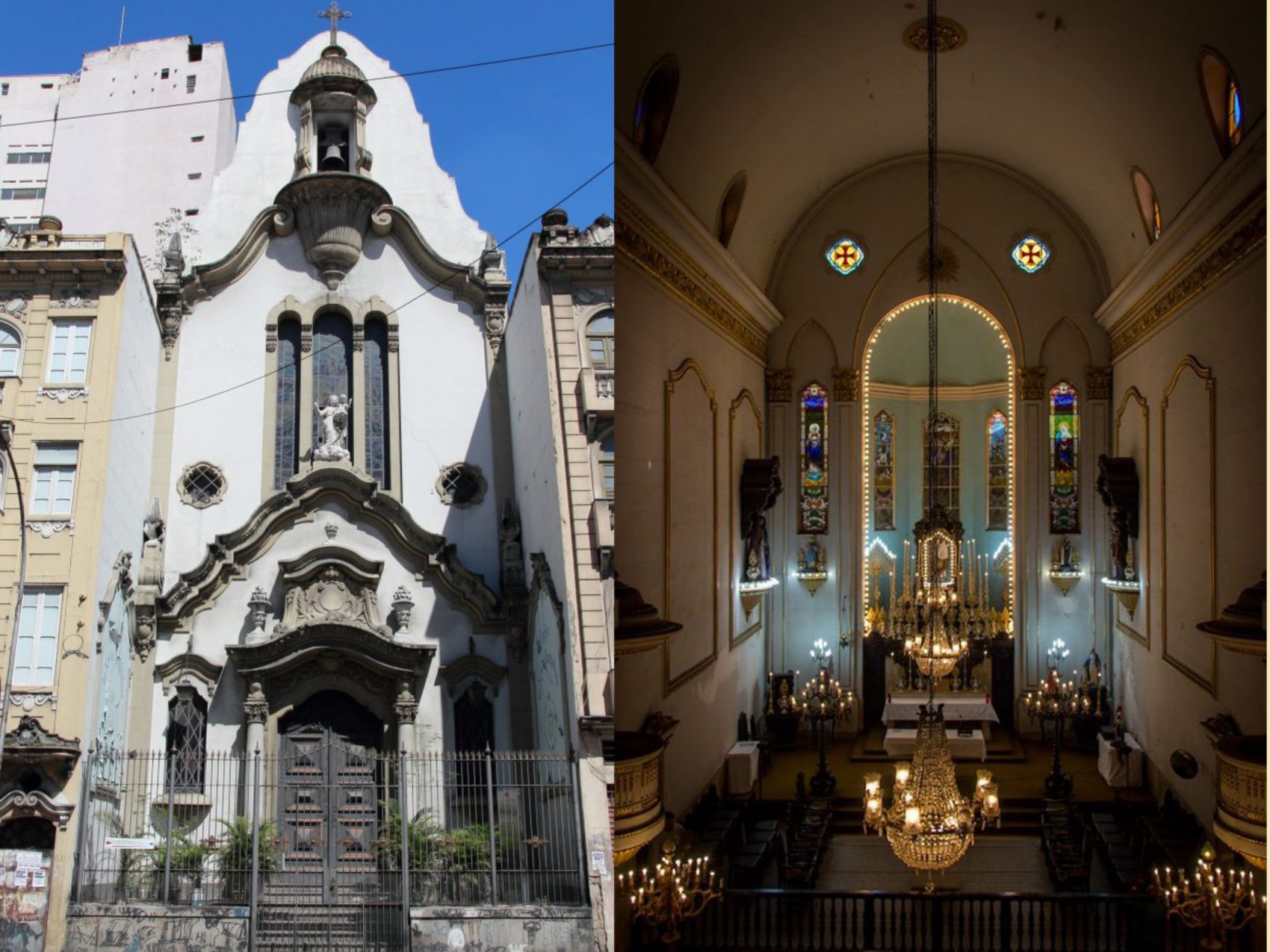 A Igreja de Nossa Senhora da Lampadosa, na Avenida Passos: última oração de Tiradentes antes de ser executado (Fotos: Divulgação)