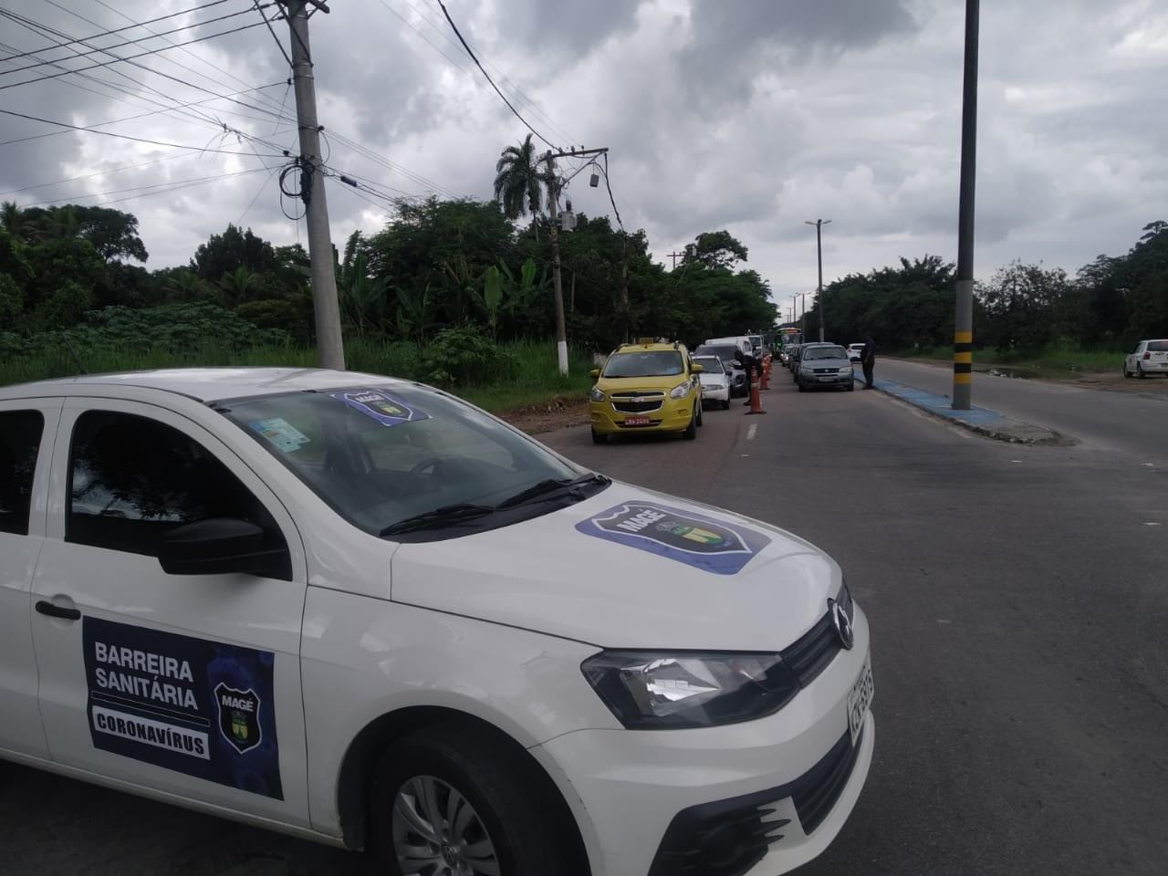 Barreira sanitária em Magé, município da Baixada vizinho a Caxias: medidas restritivas para enfrentar pandemia (Foto: Prefeitura de Magé)