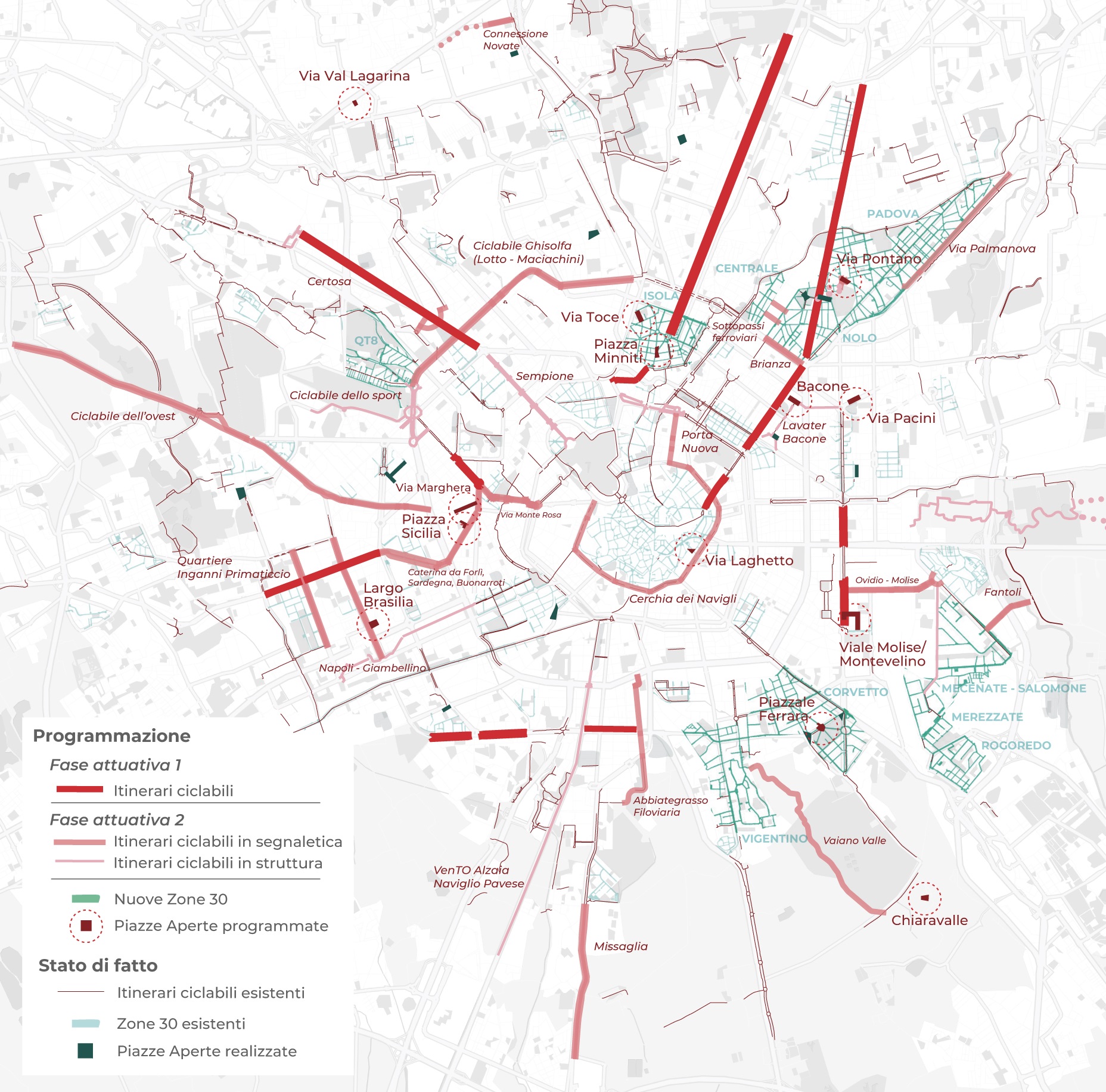 Plano Strade Aperte da cidade de Milão, na Itália. Foto Comune de Milano/ Flickr