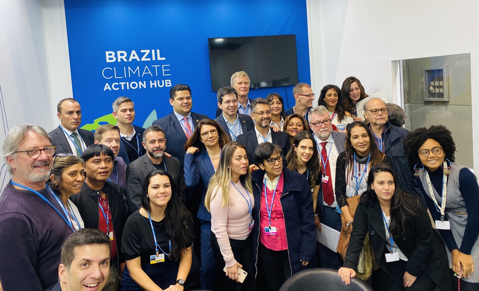 Alfredo Sirkis e ambientalistas brasileiros na COP 25, em Madri (2019). Foto Arquivo Pessoal