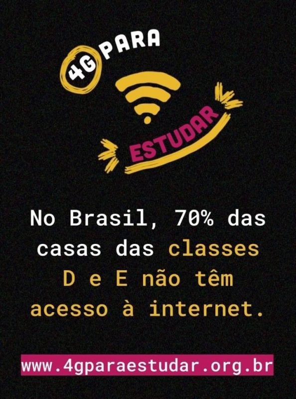 Educação a distância na Maré: panfleto da campanha 4g para Estudar: mobilização. Reprodução