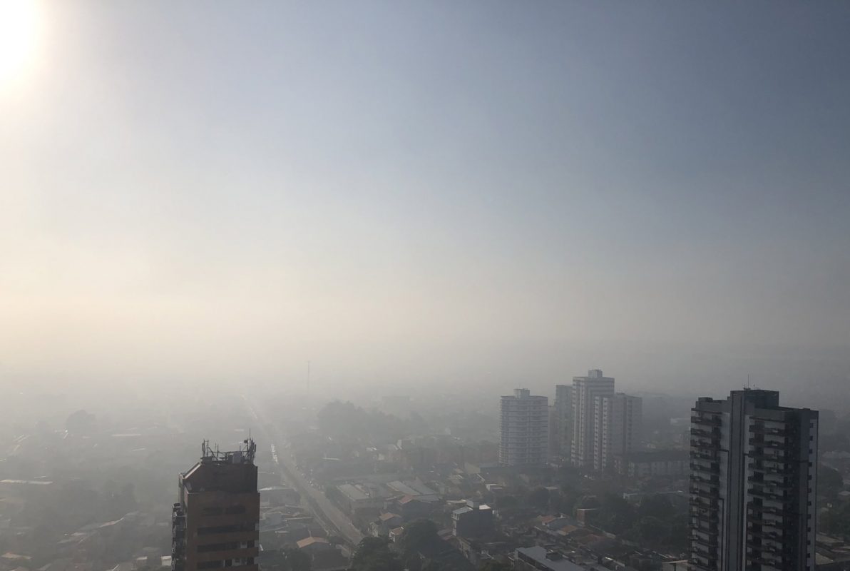 Fumaça de queimadas no céu de Belém (PA) no dia 21 de agosto: número de internações pode ser maior em 2020 com aumento dos focos de incêndio na floresta (Foto: Agência Belém)