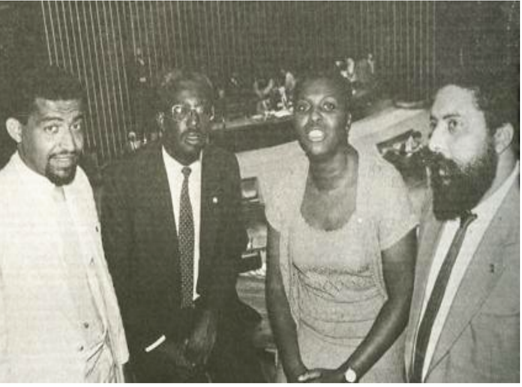 Edmilson Valentim (PCdoB/RJ), Carlos Alberto Caó (PDT/RJ), Benedita da Silva (PT/RJ) e Paulo Paim (PT/RS), pequena bancada negra na Constituinte: avanços depois da nova Constituição (Foto: Divulgação)