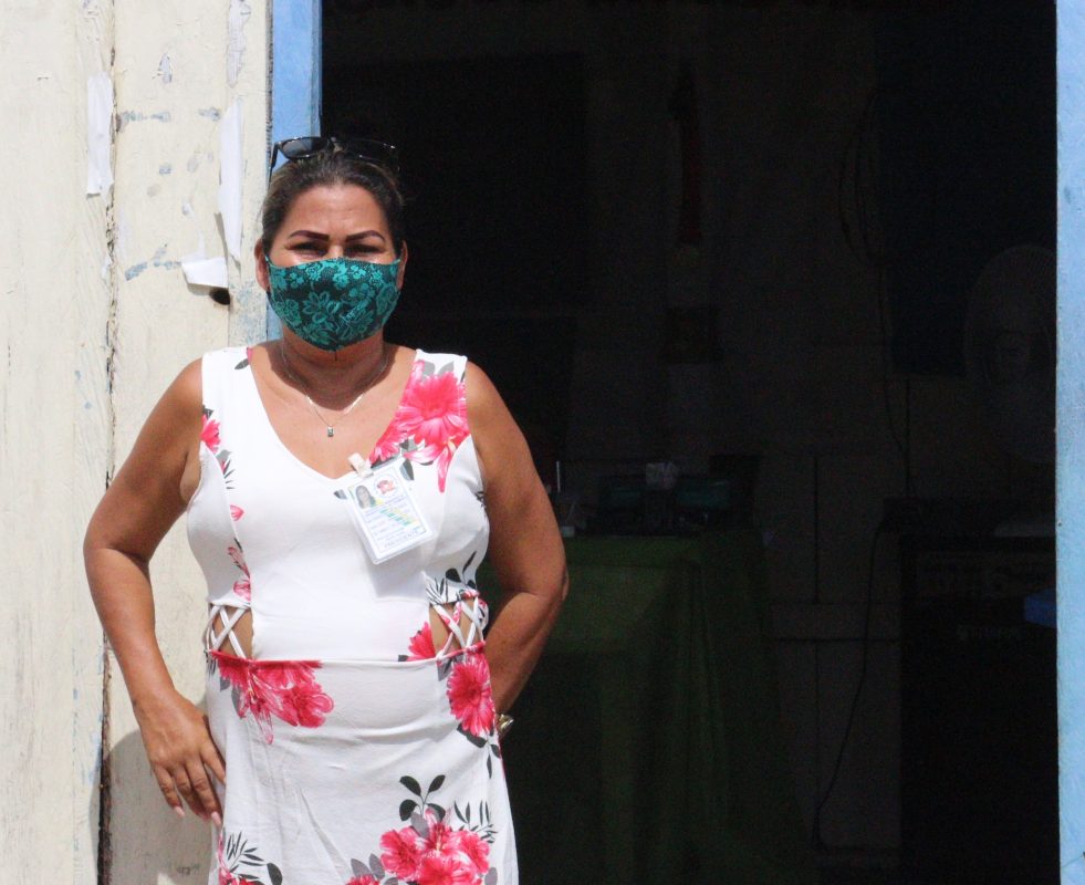 Francisca, líder comunitária: "Compartilho o meu poço com mais ou menos oito famílias, que não têm nenhum". Foto de Jullie Pereira