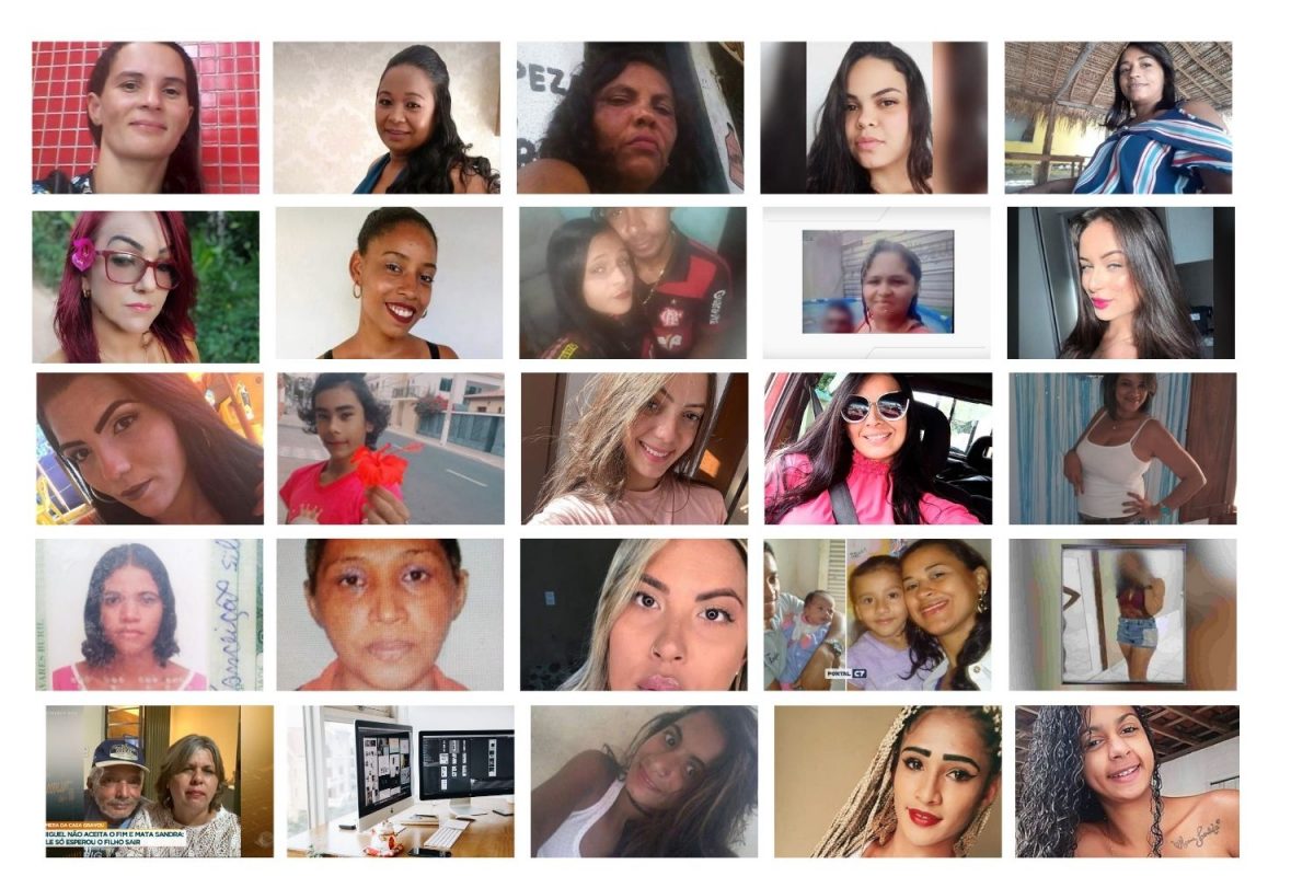Feminicídio: mosaico com fotos de vitímas da Região Nordeste