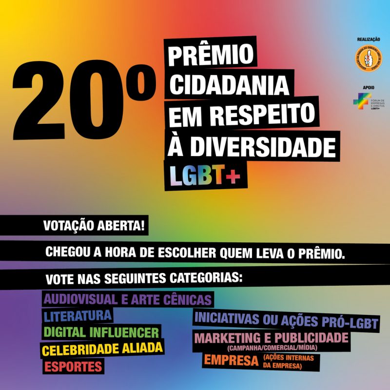 20º Prêmio Cidadania em Respeito à Diversidade LGBT+