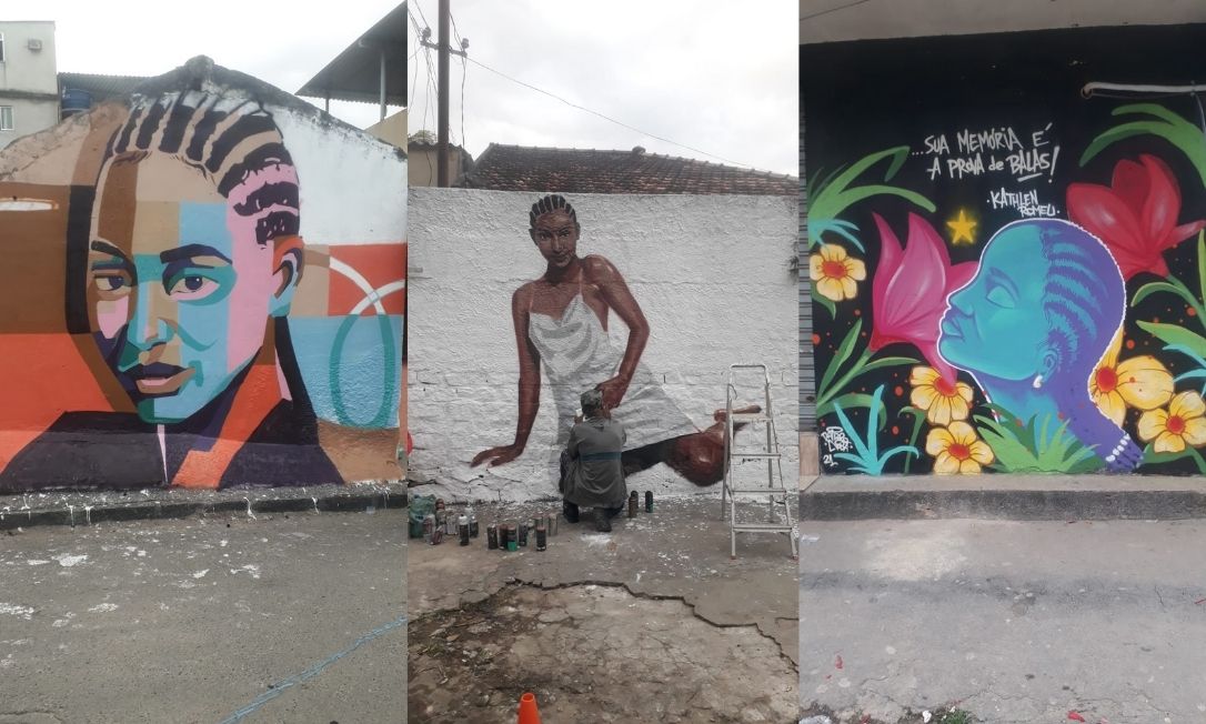 Memorial em homenagem à Kathlen leva cores e mensagens políticas aos muros do bairro onde foi atingida (Foto: Monique Messias de Souza/ Portal Catarinas)