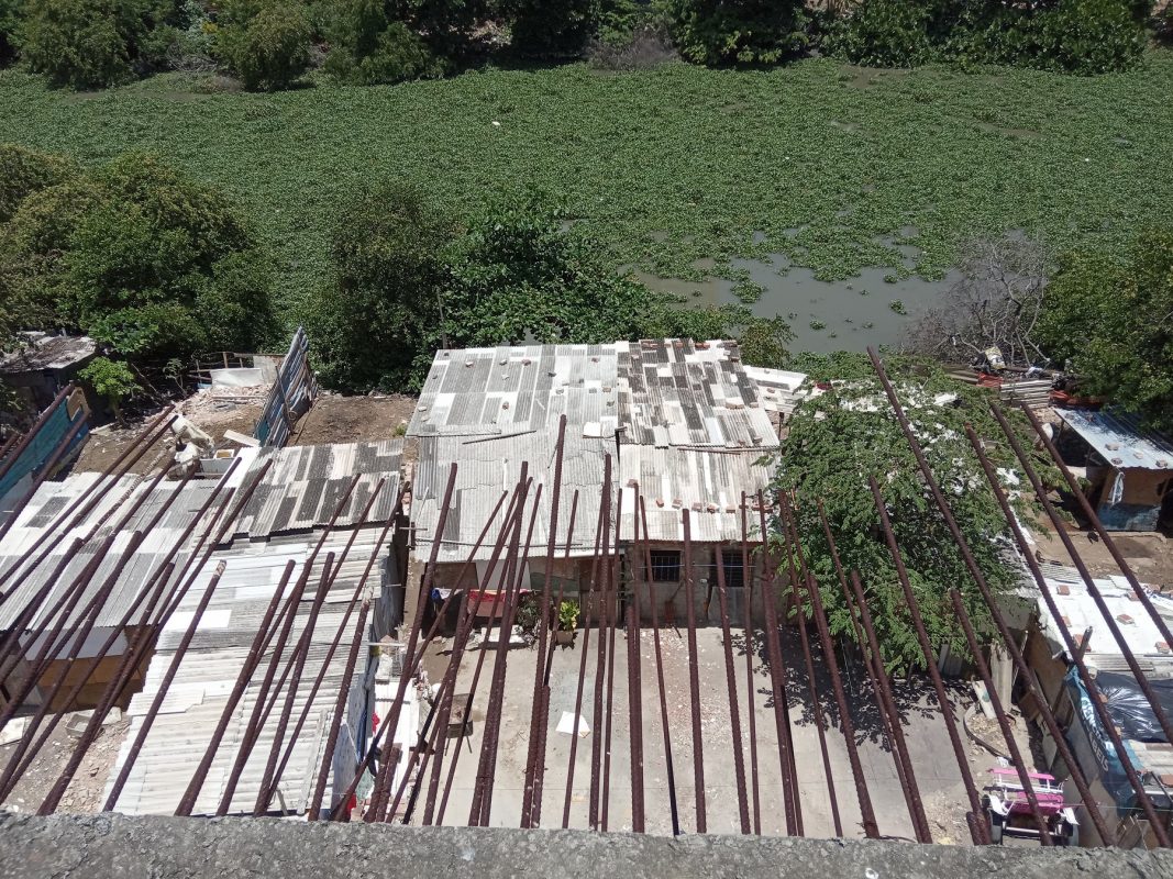 Rio Capibaribe visto do alto de uma ponte abandonada